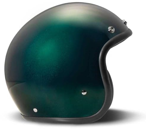 DMD Retro Deep Green Open Face Helm Jethelm Motorradhelm ECE22.06, XL