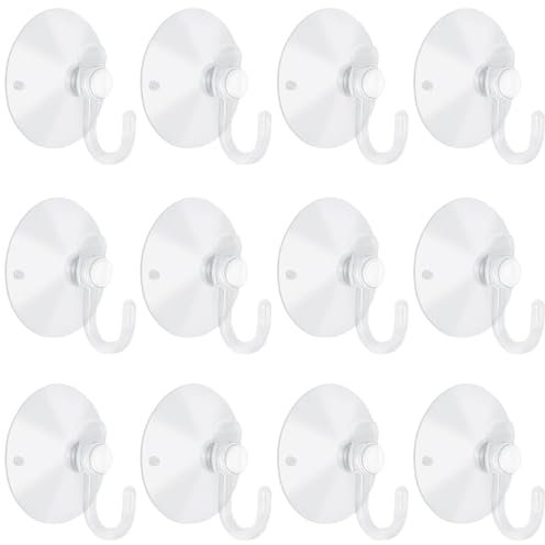 Frogetu 20 Piezas Gancho Ventosa,4cm,Gancho de Ventosa Reutilizables,Ganchos Ventosa de Succión,Ventosas con Gancho Transparentes,Colgador Ventosa Ducha,para Ducha,Baño,Cocina