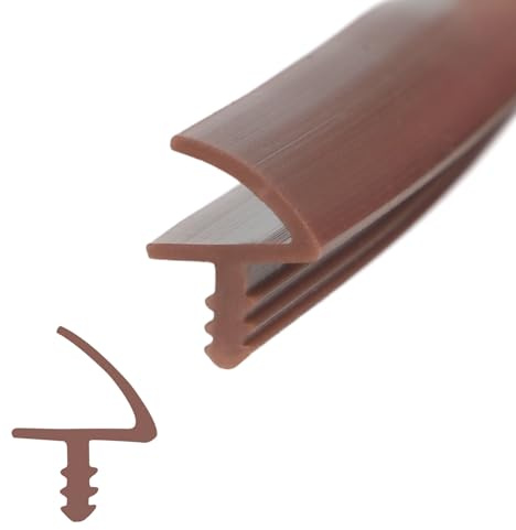 Guarnizione per porta interna, guarnizione in silicone, guarnizione in gomma per rientranza da 3 mm e fessura da 11 mm (marrone, 10 metri)