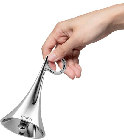 Umbra Isa Bell - Decorative Modern Dinner Bell, Chrome Hand Bell for Home or Office