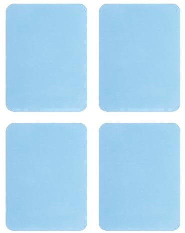 QUARKZMAN 4Pcs Toppe in Ferro per Riparazione Abbigliamento, Toppe di Riparazione in Cotone per Vestiti Pantaloni Borse, 5x4 Pollici Azzurro Chiaro