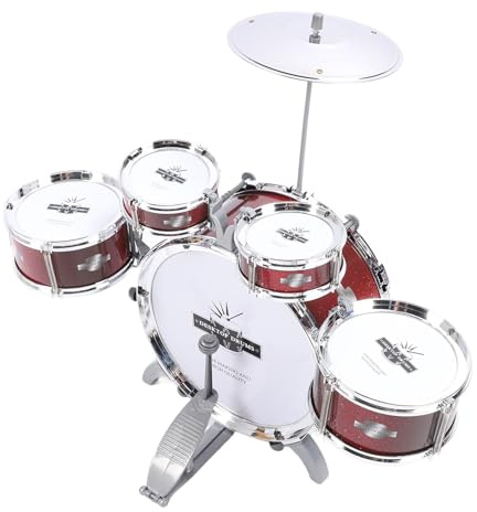 UPALDHOU Barn Trumset Barn Jazztrumma Set Musikinstrument 5-stycke Slagverk Uppsättning för Musikalisk Upplysning med ABS-material