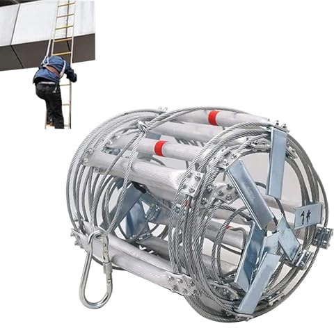 Escalera de escape de incendios, cuerda de aleación de aluminio, resistente al fuego, alambre de acero grueso, escalera de seguridad de emergencia para trabajos de gran altitud y construcción de