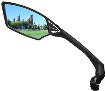 MEACHOW New Scratch Resistant Glass Lens,Handlebar Bike Mirror, Rotatable Safe Rearview Mirror, Bicycle Mirror, (Blue Left Side) ME-006LB