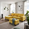 Home Deluxe - Sofagarnitur Rom beidseitig montierbar - Farbe Gelb - 242,6 cm x 154,3 cm x 90,8 cm - inkl. Hocker | Sofagarnitur, Sofa, Couch, Wohnlandschaft