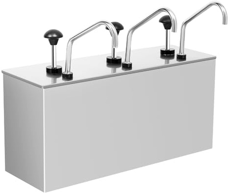 KEESUNG Saucenspender, Edelstahl Soßenspender Pump Saucenspender Gewürzspender Mayonaise Würze Spender Senf Ketchup Spender für Buffet Restaurant/4L*3