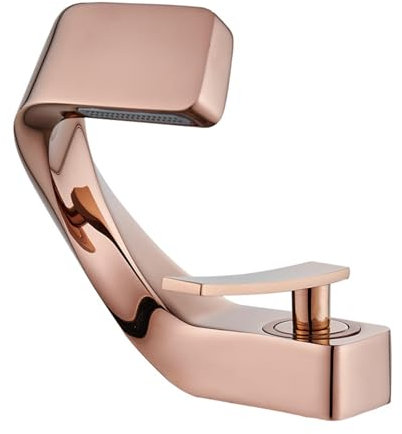Bad Armaturen Waschbecken Wasserfall Waschtischarmatur Einhebelmischer Armatur Waschbecken Bad Unterbauwaschbecken Mit Warm Und Kaltwasser Komplett Aus Kupfer,Roségold