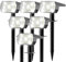 SUNKENET Lot de 6 Spot Solaire Exterieur Outdoor, 56 LEDs 3 Modes Lampe Solaire Exterieur Jardin, Fonction 2 en 1 et IP65 Étanche Projecteur Solaire Exterieur Pour Jardin, Cour, Allée, Chemin