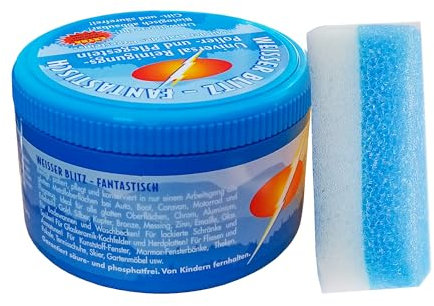 Weisser Blitz Universal Putzstein mit Schwamm 300g Polierstein Reinigungsstein Reinigungspolierstein Universalreiniger Reiniger Stein 93