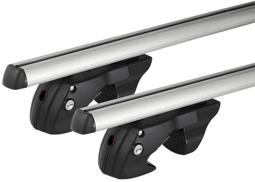 VDP Dachgepäckträger Auto - Universell für offene Reling | Aluminium Grundträger bis 90kg - 120 cm Länge