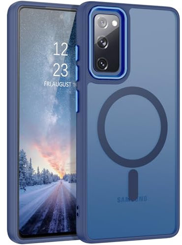 DUEDUE for Samsung Galaxy S20 FE Case Magnetic, Fit for MagSafe, Full Camera Protection Shockproof Protection, Anti-Scratch Translucent Matte Back Case for Samsung S20 FE 4G/5G 6.5 , Blue