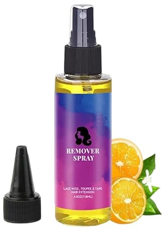 Tape Extension Remover - Hair Tape Remover Spray Yellow - Hair Extension Glue Remover for Removal of Adhesives from Lace Front Wigs, Toupee, and Synthetic Hairpieces - 118ml