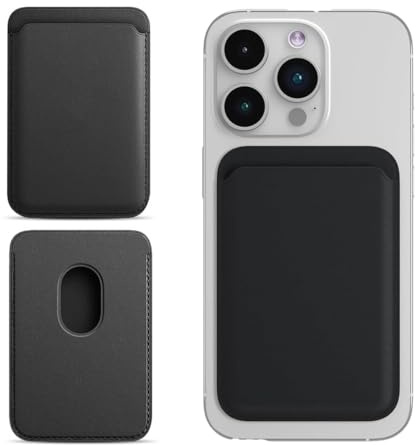 YUVKIN Portafoglio Magnetico da Cellulare, realizzato in pelle vegana con carte, in Silicone Tessere e Badge, Pratico di Credito, Adatto per Cover (Nero)