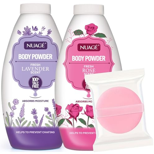 BogsieShop Talc Free Body Powder 2 Pack – Rose & Lavender Dusting Powder – 250g Each (500g Total) – Moisture Absorbing After Bath Powder – Natural Deodorising Body Care