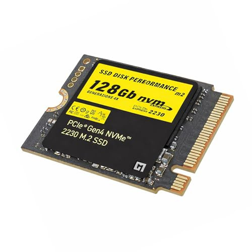 MULTIMEDIA Shopping SSD PCIe NVMe Gen 4x4 da 128 Gb M2, Unità a Stato Solido Interna, compatibile con slot 2230, alta velocità di trasferimento dati, per uso professionale, gar. Italia