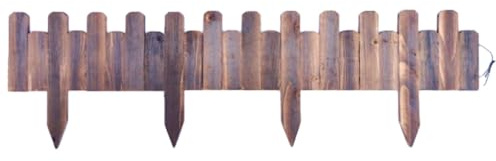 WEKADRIN Bordura da Giardino in Legno Trattato Antitarlo 15/20 Cm X 120 Cm, Recinzione per Prato Flessibile e Riutilizzabile, Bordatura Decorativa per Aiuole e Cortili Esterni, Facile