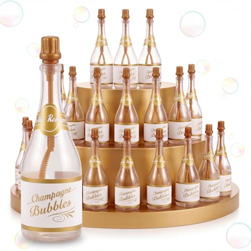 Skylety 12 Set Bolle di Sapone Matrimonio a Forma di Bottiglia Champagne, Cerimonia, Bomboniera per Ospiti, Decorazione per Comune, Fidanzamento, Compleanno, Ricevimento, Uscita Nuziale