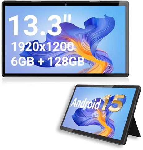 Xoro MegaPAD 1333 Pro 2-13.3 TabletPC mit FullHD IPS Display, Android 15, 10.000 mAh Akku, 2.0GHz 64Bit OctaCore CPU, 6 GB RAM, 128 GB Flash, 5G WiFi, Bluetooth 5.1, Kartenleser