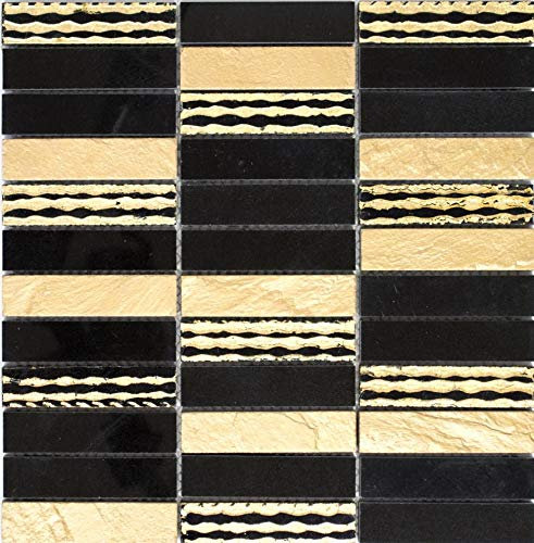 Mosaik flese marmor natursten rektangel sten Carving guld svart för vägg BAD WC DUSCHE KÜCHE FLIESENSPIEGEL TEKNIK BADWANNING Mosaikmatta Mosaikplatta
