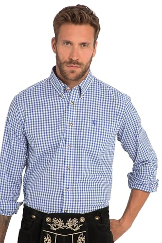 JP 1880 Camicia a Quadri, Cobalto Chiaro, XXXXL Uomo