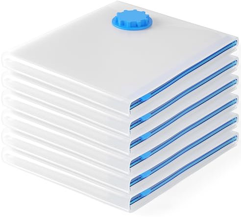 CRINSTON – Sacchetti Sottovuoto per Vestiti – 6 Pezzi 80x60 cm – Sacchetti sottovuoto riutilizzabili per vestiti, copriletto, coperte, lenzuola, cuscini.