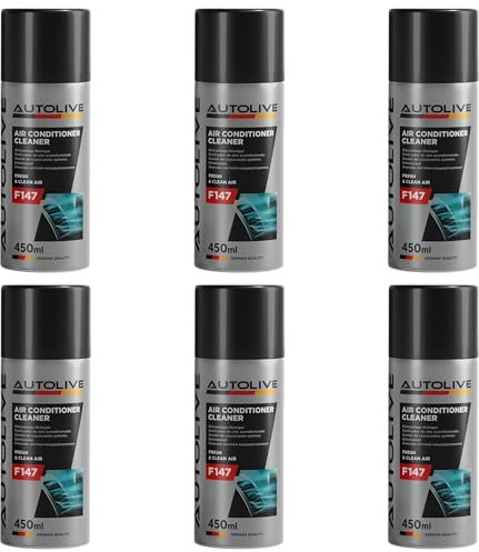 Limpiador Aire Acondicionado Coche Higienizante A/C Pack de 6 - Limpieza y Desinfeccion Eliminador Olores - Limpia y Refresca - 450 ml