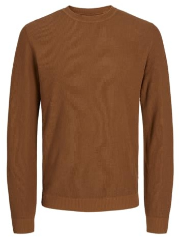 JACK & JONES Jprcclucas Structure Knit Crew Neck Maglione Lavorato a Maglia, Nuthatch, L Uomo