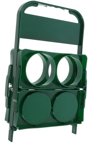 Zerodeko Foldable Beer Basket and Portable Drink Carrier Green 4-head Bottle Holder Handle Reusable Beverage Rack for Outdoor, Travel and Daily Use