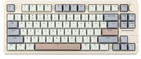 EPOMAKER Galaxy70 Wireless Gaming Keyboard, 75% Aluminum Mechanical Keyboard, Bluetooth 5.0/2.4GHz/USB-C Wired, Programmable, Hot Swappable, Creamy Gasket (White, Petal Switch)