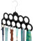 ManGotree Velvet Scarf Hanger, Scarf Organizer, Flocked Velvet Finish, Scarf Holder with 11 Loops and Hooks for Shawls, Scarves, Ties, Belts, or Other Accessories, 2 Pack (Black)