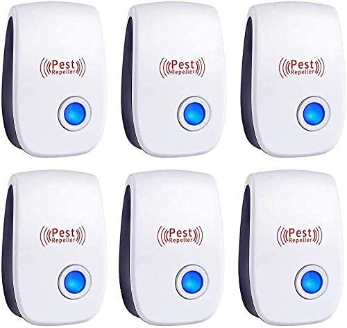 Kuckee Ultrasonic Pest Repeller(6 Pack), Electronic Mouse Repeller Plug in Bug Repellent for Indoor Pest Control for Mice, Mosquitoes, Spiders, Cockroaches, Ants, Bugs, Fleas