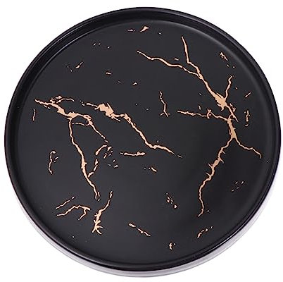 LIFKOME Assiette À Petit-déjeuner Marbrée De 20 Cm Plateau À Bijoux Rond En Céramique