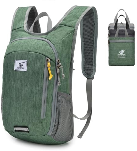 SKYSPER 10L/15L/20L ultralätt vikbar ryggsäck reseryggsäck små vandringsryggsäckar sparar utrymme för män kvinnor resor korta turer vandring, grön, 20L, Vardagsryggsäckar