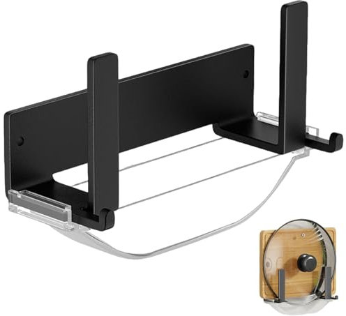 Soporte de tablero de corte montado en la pared, colgador de tabla de corte de metal de 7 pulgadas con gancho y bandeja de agua extraíble, organizador de placa vertical que ahorra espacio para c