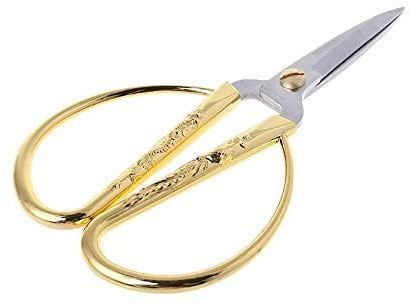 Kitchen Scissors,Kitchen Shears Carved Gold Dragon Tone Metal Handle Bonsai Stainless Steel Bonsai Scissor Hand Tools