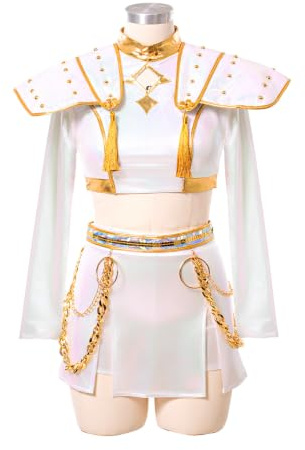 OSIAS Costume Cosplay Femme Zoey Scène Blanche avec Design Laser Éblouissant (XS)