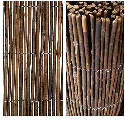 Z&Q BROS LTD New Large Dark brown Garden Natural Willow Fence Mat Roll Outdoor Fencing Ideal for Screening Walls & Balcony Privacy Dividers Panels (1m x 3m) 3ft x 10ft