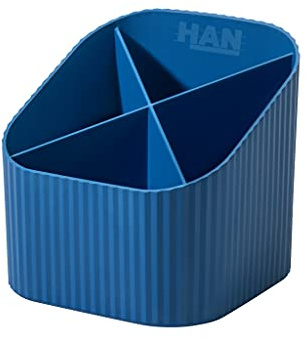 Portaoggetti da scrivania HAN KARMA - 4 scomparti, 80-100% di materiale riciclato, blu eco, 17248-16