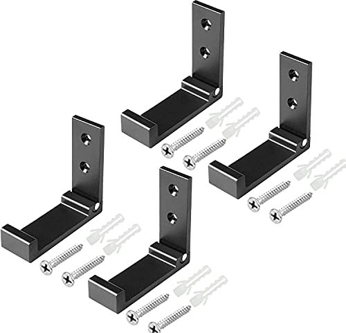 4 Stück Falthaken Wandhaken Kleiderhaken Rostfrei Klappbar Ohne Bohren Hochleistungs Haken 90 ° Garderobenhaken Klappbarer Handtuchhaken für Garderobe Badezimmer Küchen 15 kg Tragkraft (Schwarz)