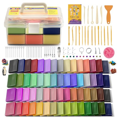 Aestd-ST Polymer Clay 60 Colors, Oven Bake Modeling Clay for Kids & Artists