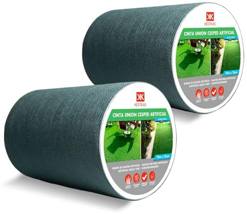 KESTKAS Bande de Jonction Gazon Synthetique 15cm x 10m (x2) Ruban de Jointure | Scotch Gazon Synthetique Exterieur | Colle pour Gazon Synthétique.