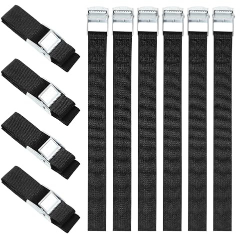 10 Pezzi Cinghie di Fissaggio,25mm x 50cm Cinghie a Cricchetto Zinco,Cinghie di Tensione,Adatto per Raggruppare Furgoni, Motociclette e Camion (50CM)