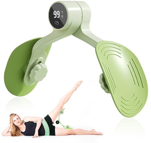 Thigh Master, Pelvic Floor Strengthener for Women, Thigh Exerciser with Counter, Pelvic Floor Exercise Devices, Kegel Pelvic Floor Trainer, Leg Inner Thigh Exercise Equipment Home Gym (Green)