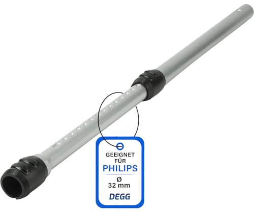 DEGG Tube télescopique - Compatible avec Philips PowerPro Expert, Performer Expert et Marathon Aspirateurs - Tube d’extension 32mm, Tube d’aspiration - Accessoires d’aspirateur