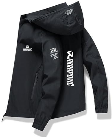 Generisch Akr.ap_ovic Veste de loisirs pour homme avec capuche amovible pour l'extérieur et la ville | Akr.ap_ovic Imprimé 3D | Respirant et léger | Fermeture éclair