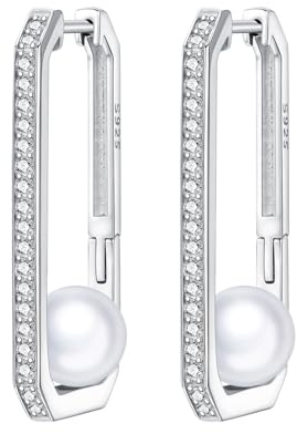 Örhängen silver 925 hängande för damer örhängen i 925 sterlingsilver örhängen med zirkonia allergivänliga örhängen för kvinnor alla hjärtans dag gåva födelsedagspresent