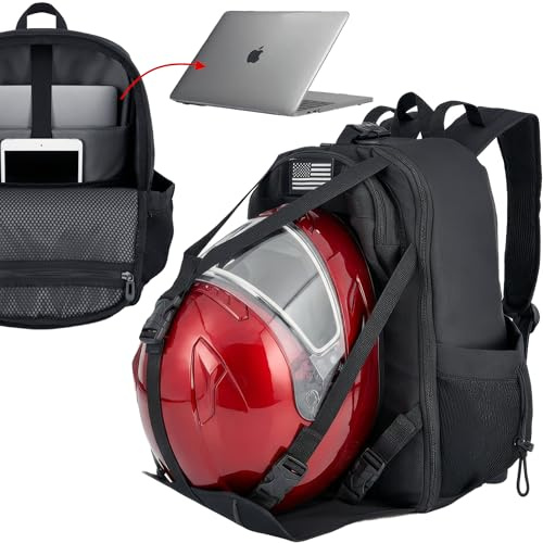 Nomad Motorcycle Backpack Fits Helmet, Bike Sissy Bar Backpack Lightweight Military Molle Tactical Back Pack Men/Women, Laptop Rucksack, Water Resistant Assault Pack Travel, Camping, Hiking Back Pack