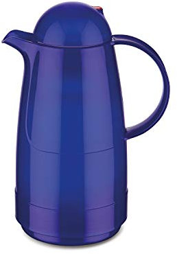 ROTPUNKT Isolierkanne 200 Christine 0,5 l | Zweifunktions-Drehverschluss | BPA-frei - gesundes Trinken | Made in Germany | Warm + Kalthaltung | Glaseinsatz (hyperblue)