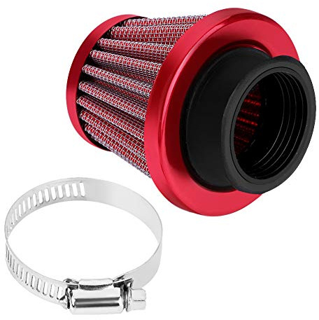 38mm Motorcycle Clamp-On Air Intake Filter Kit, Universal Auto Cold Air Intake Scooter Atv Dirt Pit Bike Air Filter HIgh Flow(Red)