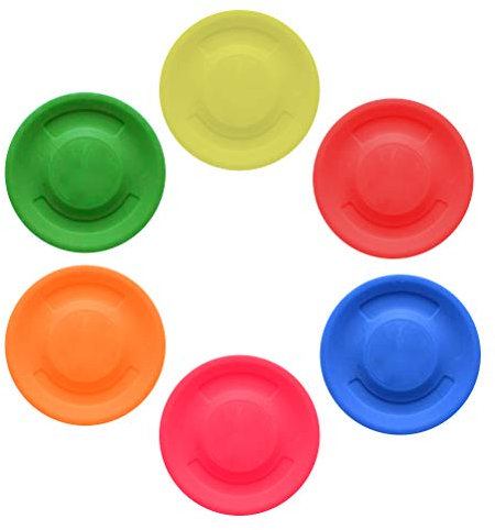 JUHONNZ Mini Frisbee,6er Pack Mini Flugscheibe Silikon Wurfscheiben Flugscheibe Spiele Fliegt Uber 60 Meter für Erwachsene Kinder Oder Hunde Frisbeesport 6 Farben